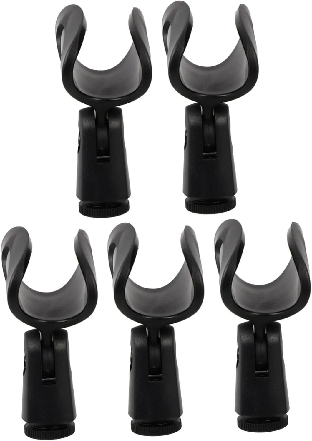 1 Set 5 Pcs Microphone Clip Mic Holders for Stage and Durable Black Spring Clips for Handheld and Condenser Microphones Fits Thread