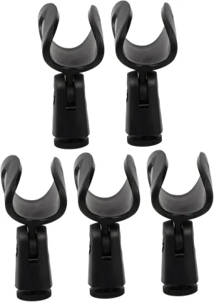1 Set 5 Pcs Microphone Clip Mic Holders for Stage and Durable Black Spring Clips for Handheld and Condenser Microphones Fits Thread
