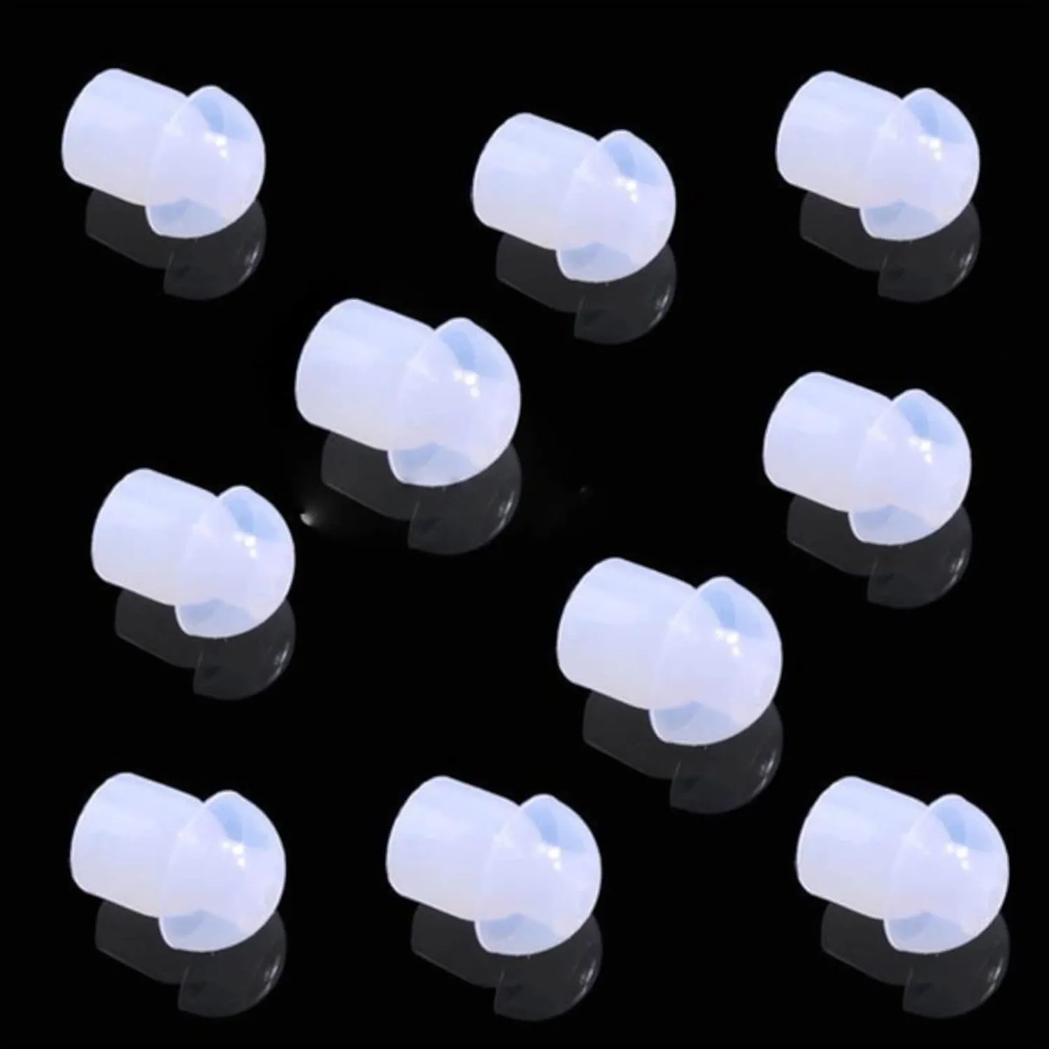 10x-Pieces Clear Silicone Earpiece Ear Tip for Motorola Kenwood Two-Way Radio