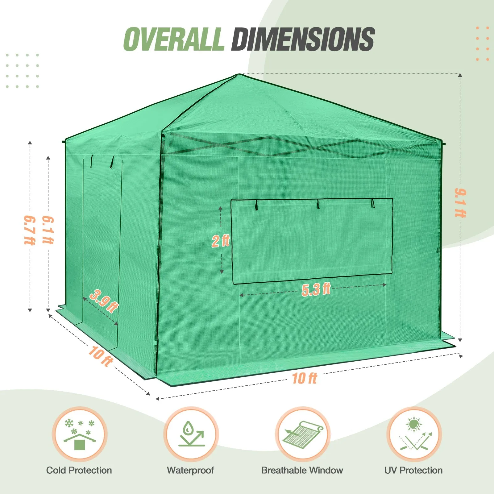10x10 Walk In Pop Up Greenhouse