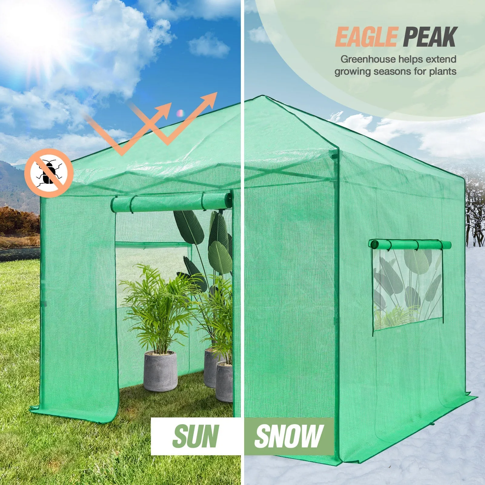 10x10 Walk In Pop Up Greenhouse