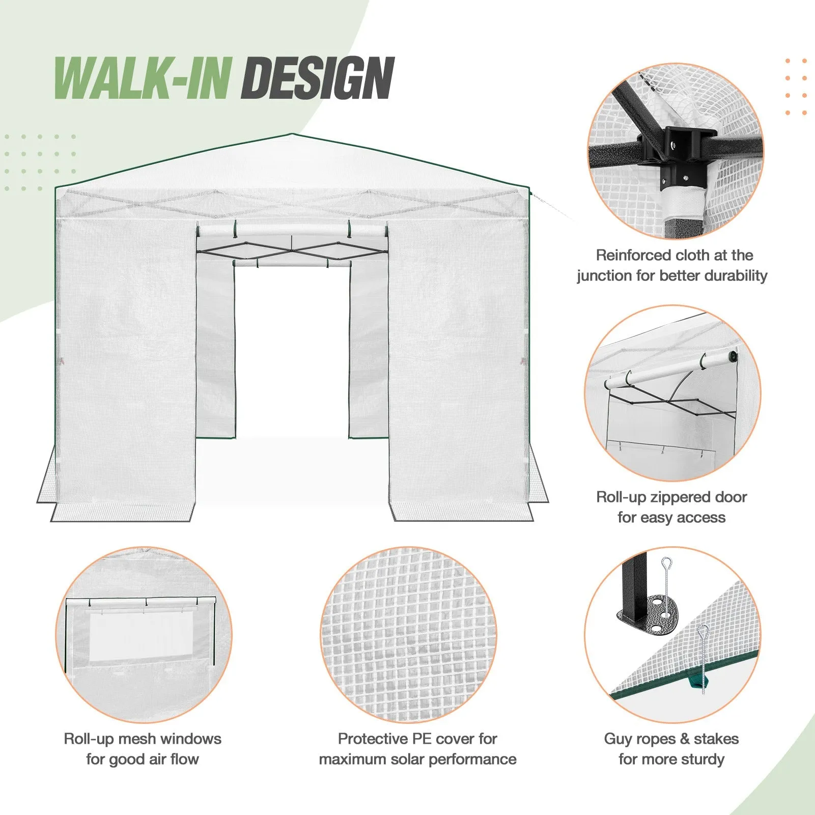 10x10 Walk In Pop Up Greenhouse