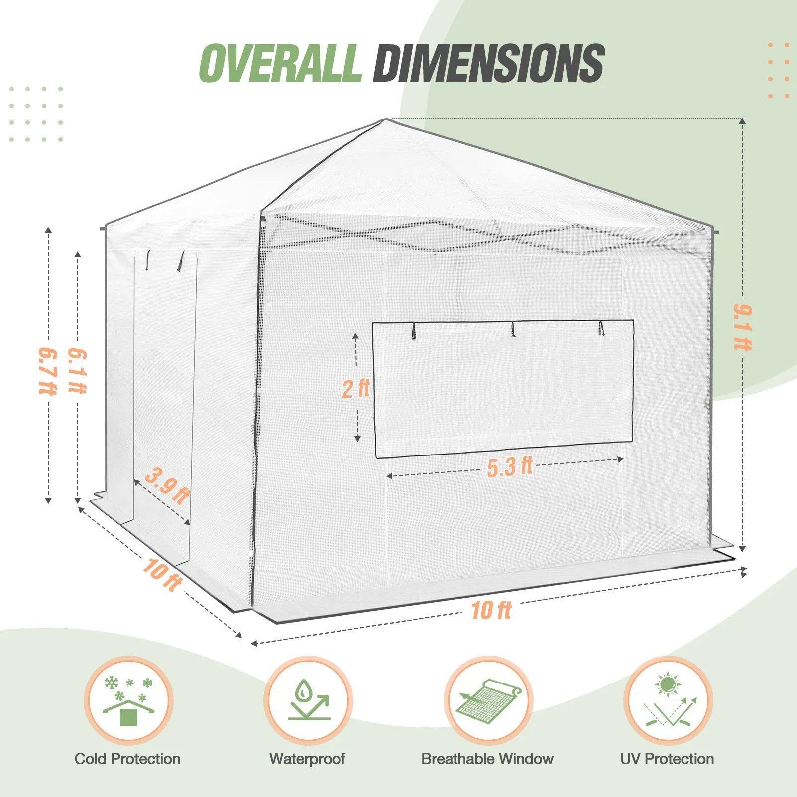 10x10 Walk In Pop Up Greenhouse