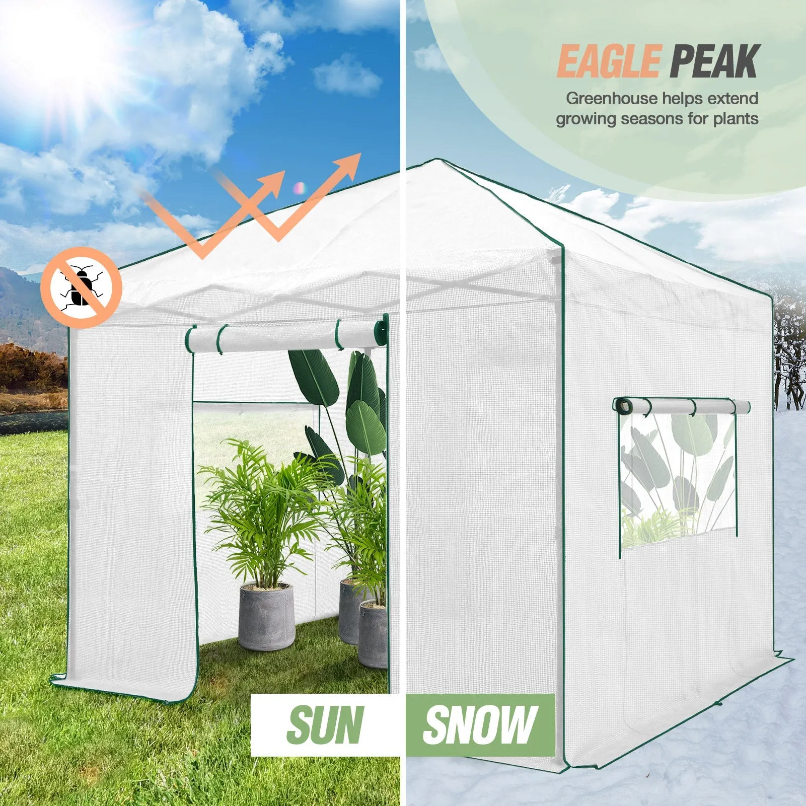 10x10 Walk In Pop Up Greenhouse