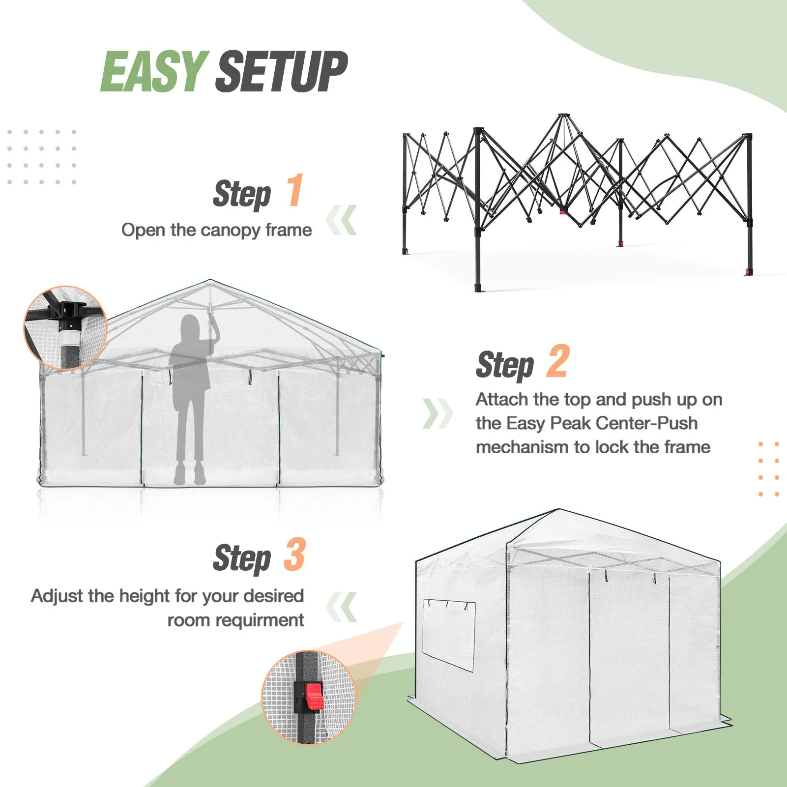 10x10 Walk In Pop Up Greenhouse