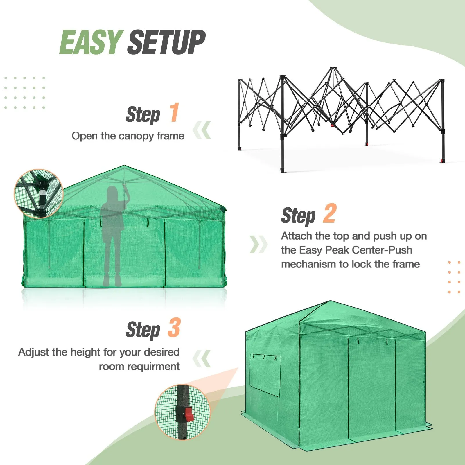 10x10 Walk In Pop Up Greenhouse