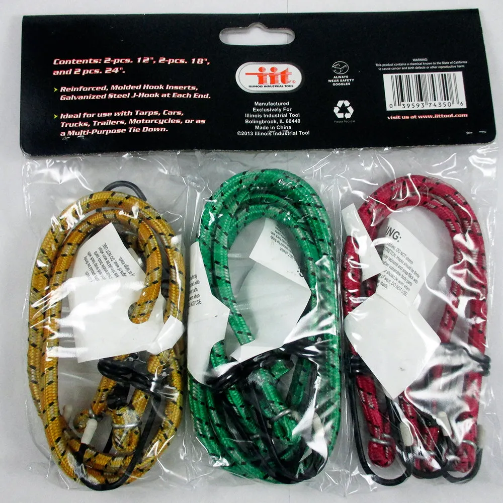 12 Bungee Cord Strap Heavy Duty Tarp Bungie Elastic Tie Down Set 12" 18" 24" New