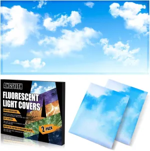 2 Pcs Fluorescent Light Covers - 4 x 2 Feet Covers for Ceiling Lights, Magnetic Light Filters for Classroom, Office, Hospitals, Home