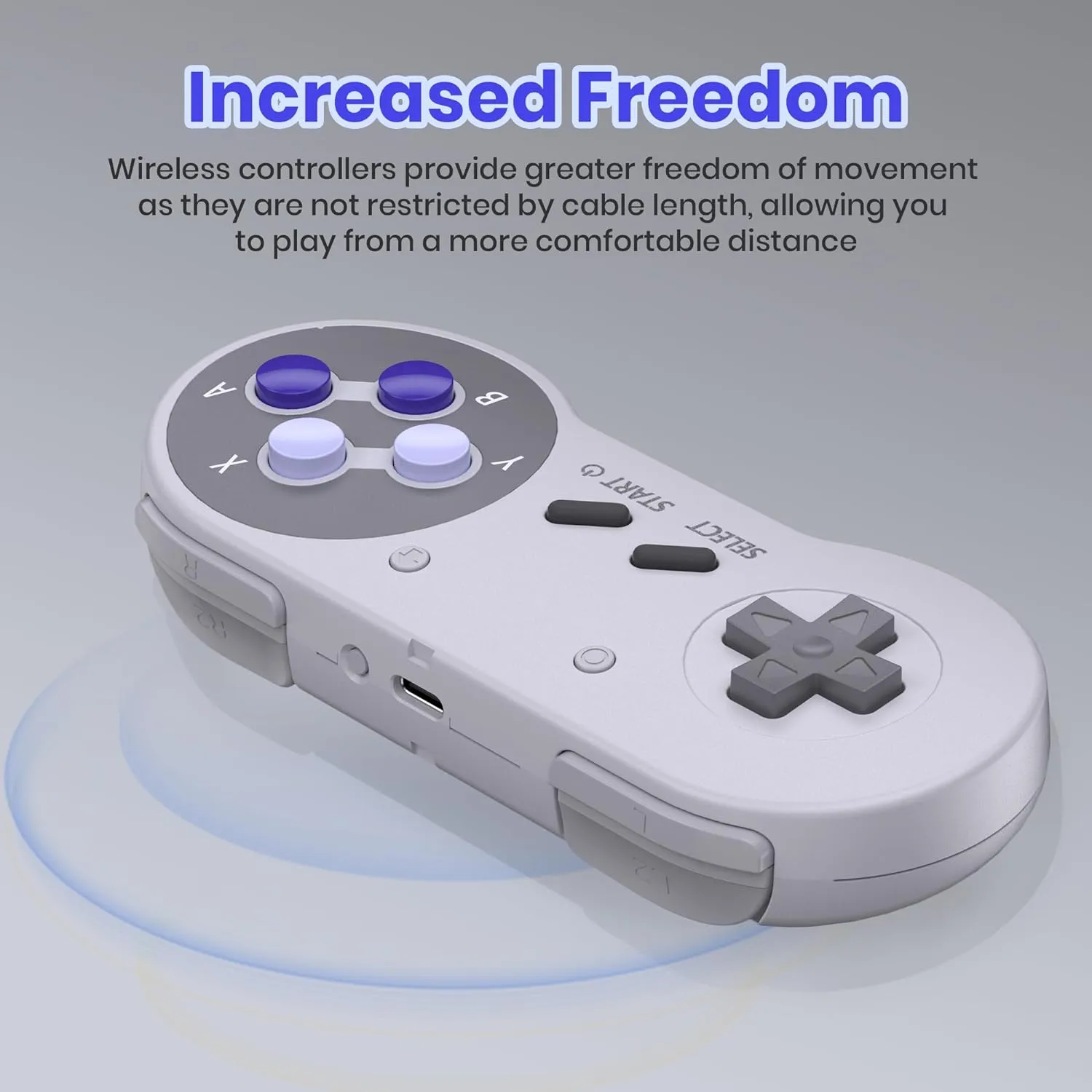 2.4 GHz Wireless SNES Switch Online Controller, USB Receiver, Compatible with Switch/Switch OLED, PC, Mac OS, Android, Steam Deck, Raspberry Pi (Rechargeable) (Plug and Play) (2 Pack) Purple