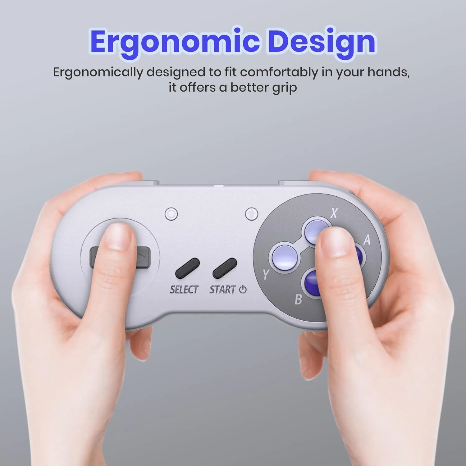 2.4 GHz Wireless SNES Switch Online Controller, USB Receiver, Compatible with Switch/Switch OLED, PC, Mac OS, Android, Steam Deck, Raspberry Pi (Rechargeable) (Plug and Play) (2 Pack) Purple