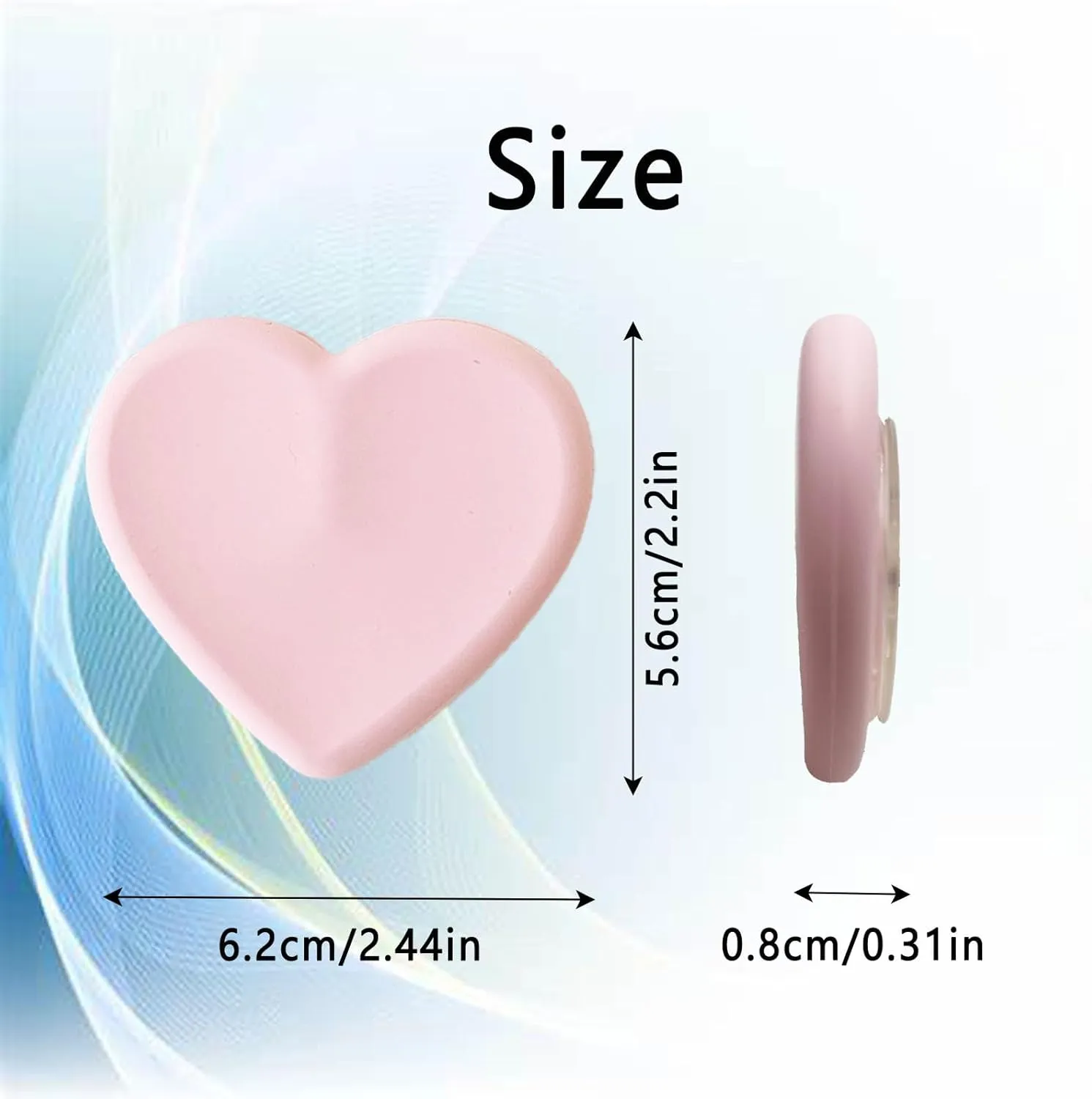 2PCS Heart-Shaped Silicone Mobile Phone Grip Stand,Vilbocr Collapsible Cellphone Finger Grip Holder for Smartphone Tablet Cell Phone Accessory (Pink)