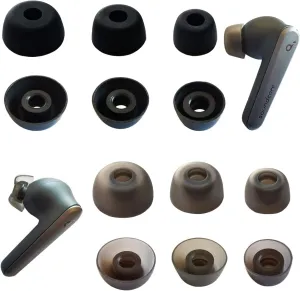 6 Pairs Silicone Ear Tips for Soundcore Liberty Air 2 Pro Ear Tips Replacement Earbuds for JBL Tune 230NC TWS/Anker Soundcore Earbuds, Black