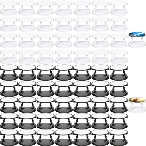 65 Pieces Sublimation Phone Holders Collapsible Phone Grip Holder Adhesive Finger Stand Brackets with Double-Sided Tape for Most Smartphones and Tablets, Black and White