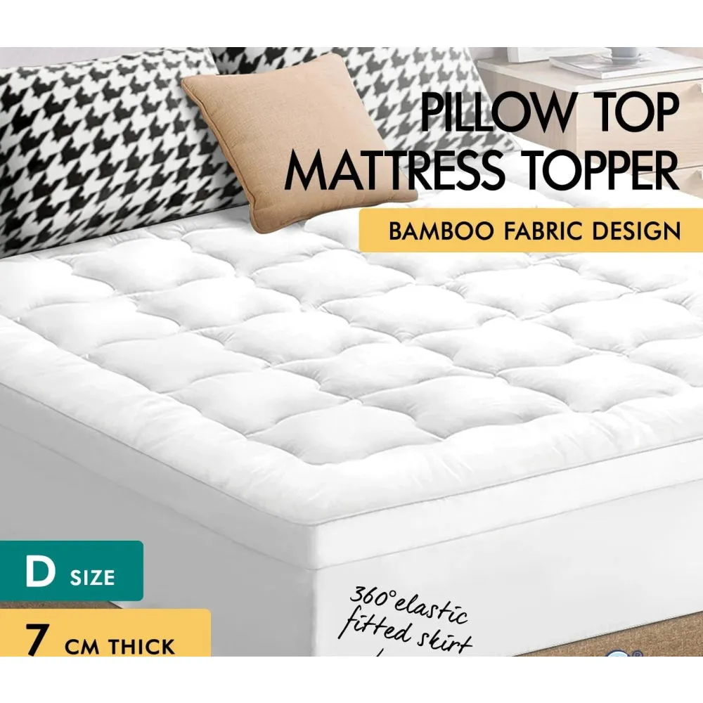 7Cm Bamboo Mattress Topper Protector Cover Single