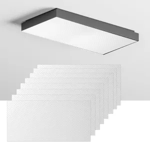 8 Pack Replacement Fluorescent Light Cover Panels, Flat Clear Acrylic Prismatic Ceiling Lights Cover Plate, Ceiling Light Replacement Panel for Overhead Lighting Fixtures(22.5" x 46.5"x 0.1")