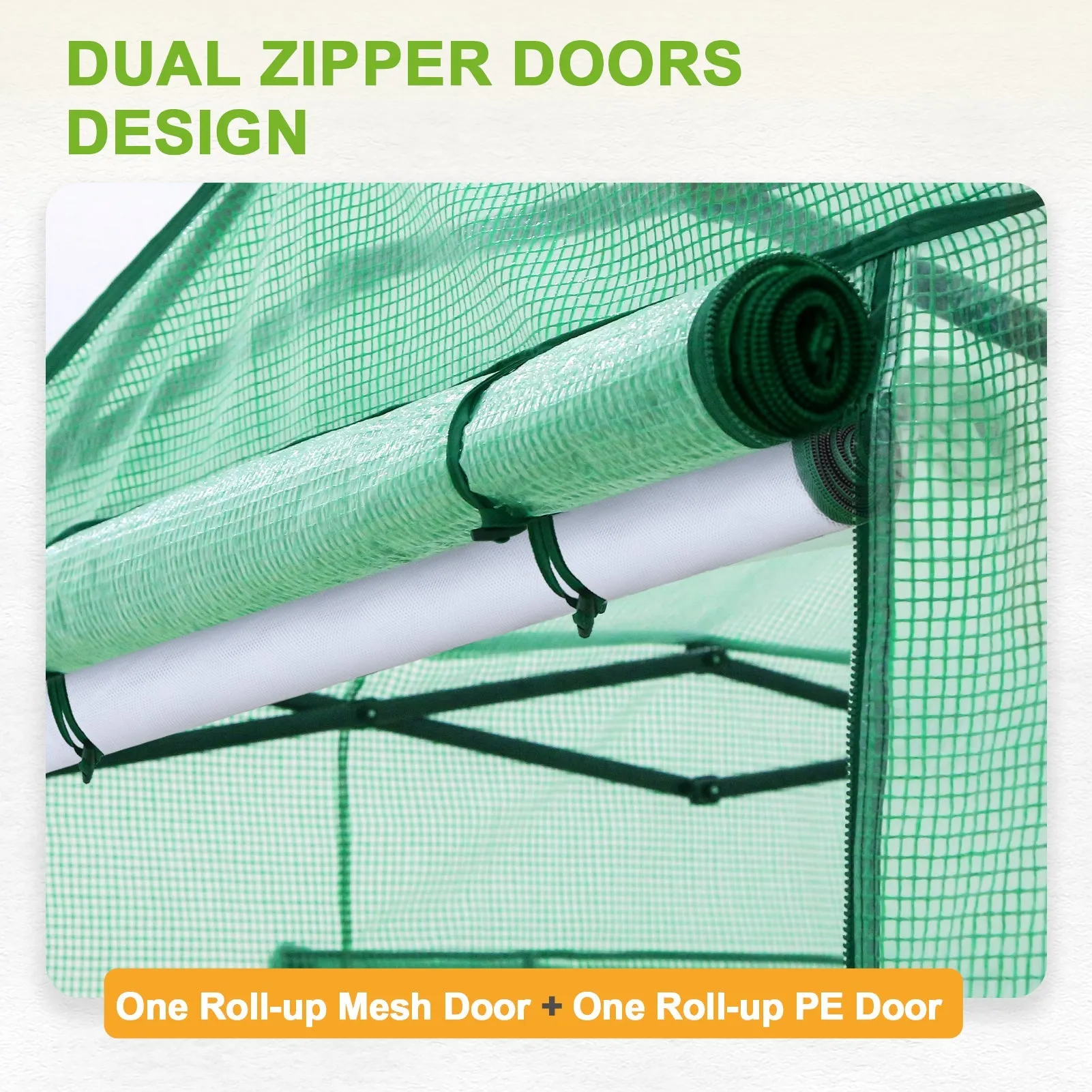 8x6 Walk-in Greenhouse with Upgraded Screen Mesh Door