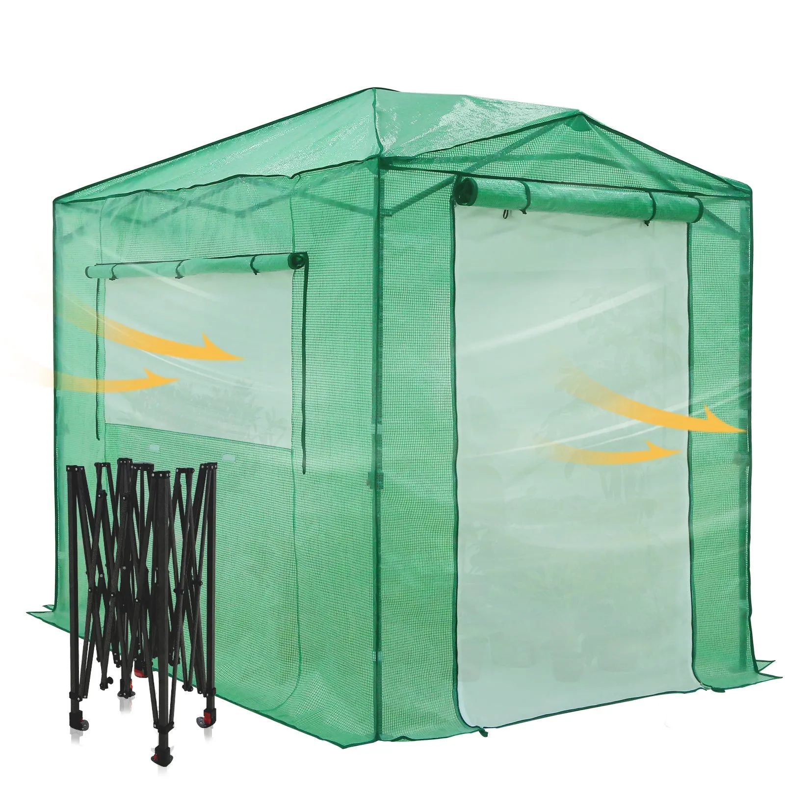 8x6 Walk-in Greenhouse with Upgraded Screen Mesh Door