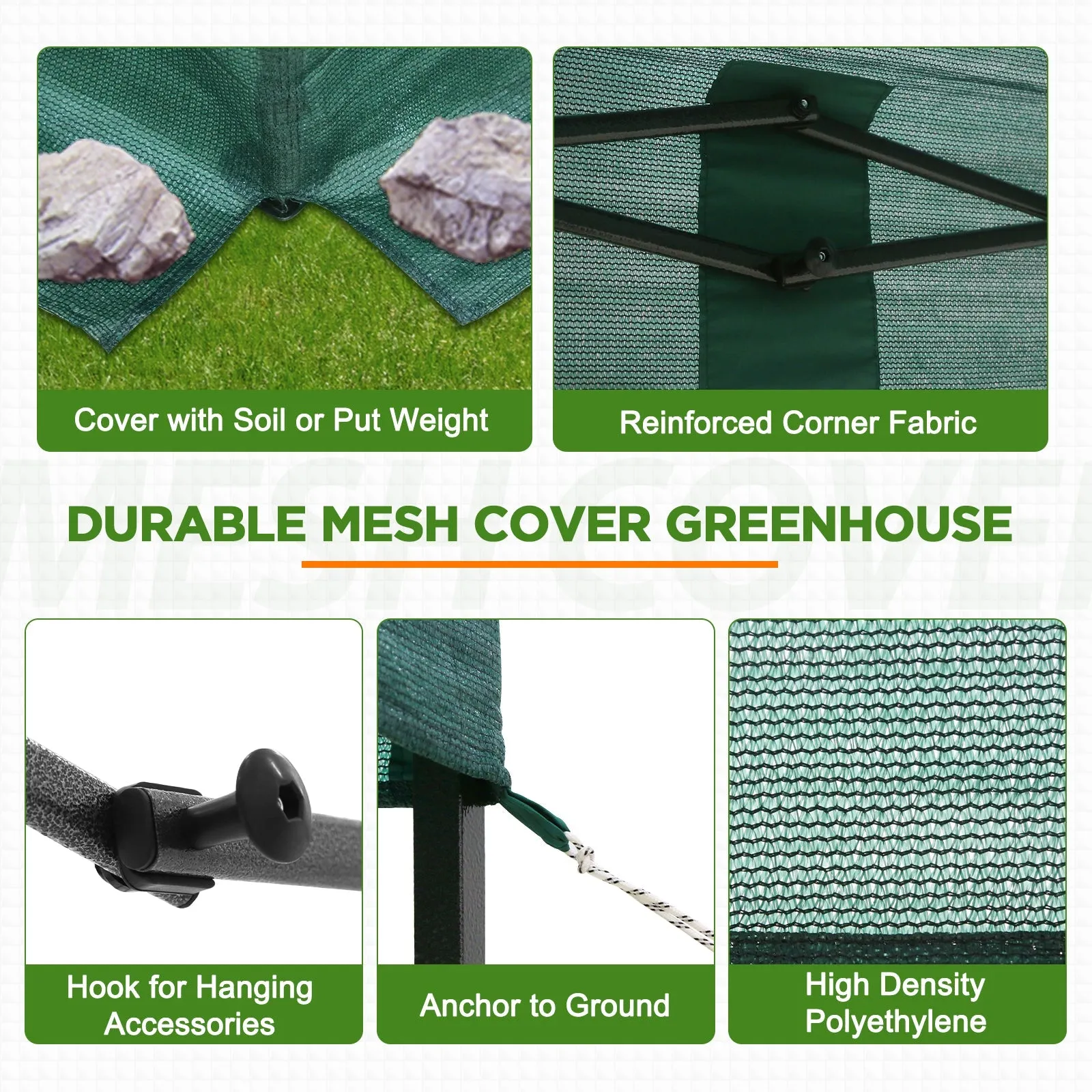 8x6 Walk-in Shade Cloth Cover Pop Up Greenhouse