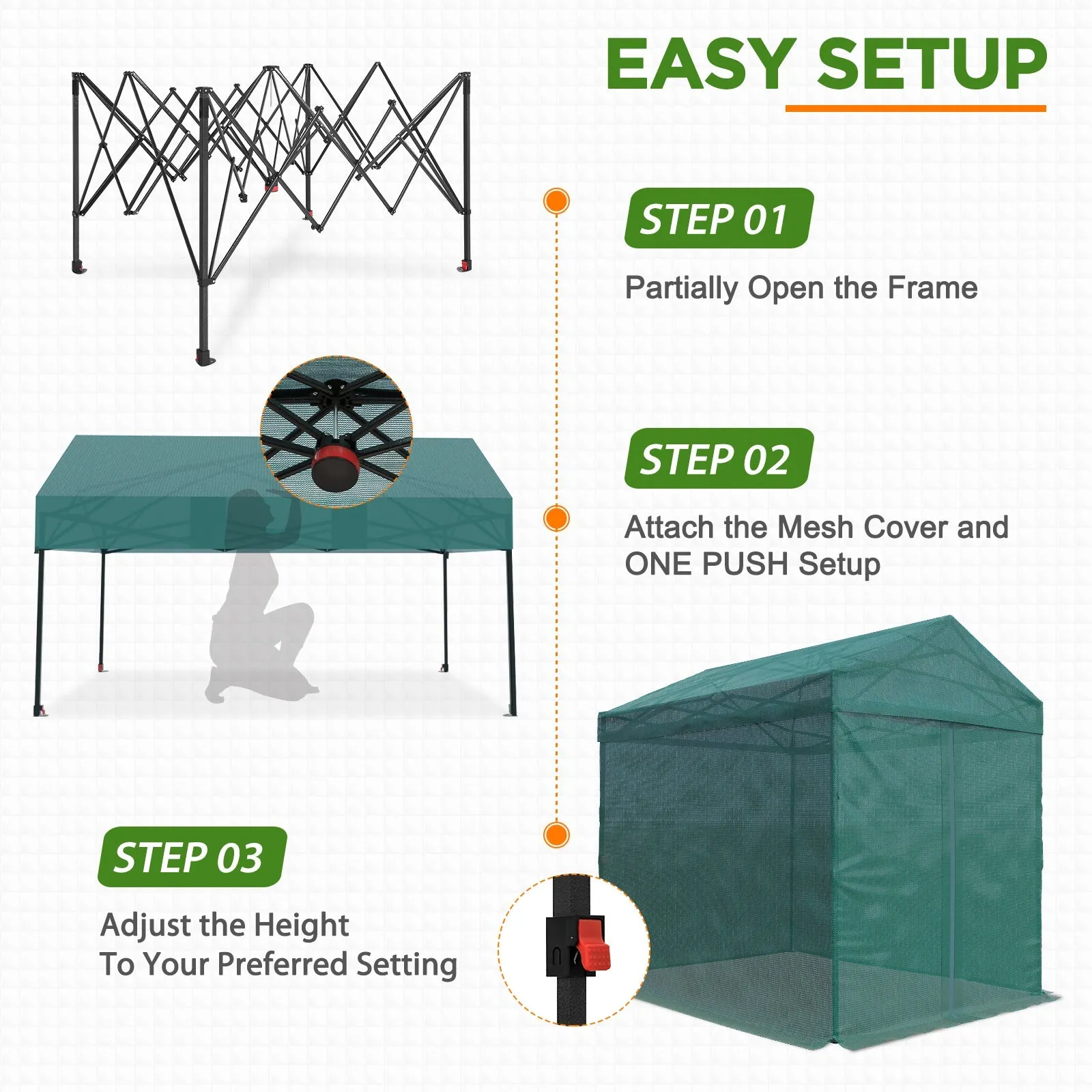 8x6 Walk-in Shade Cloth Cover Pop Up Greenhouse
