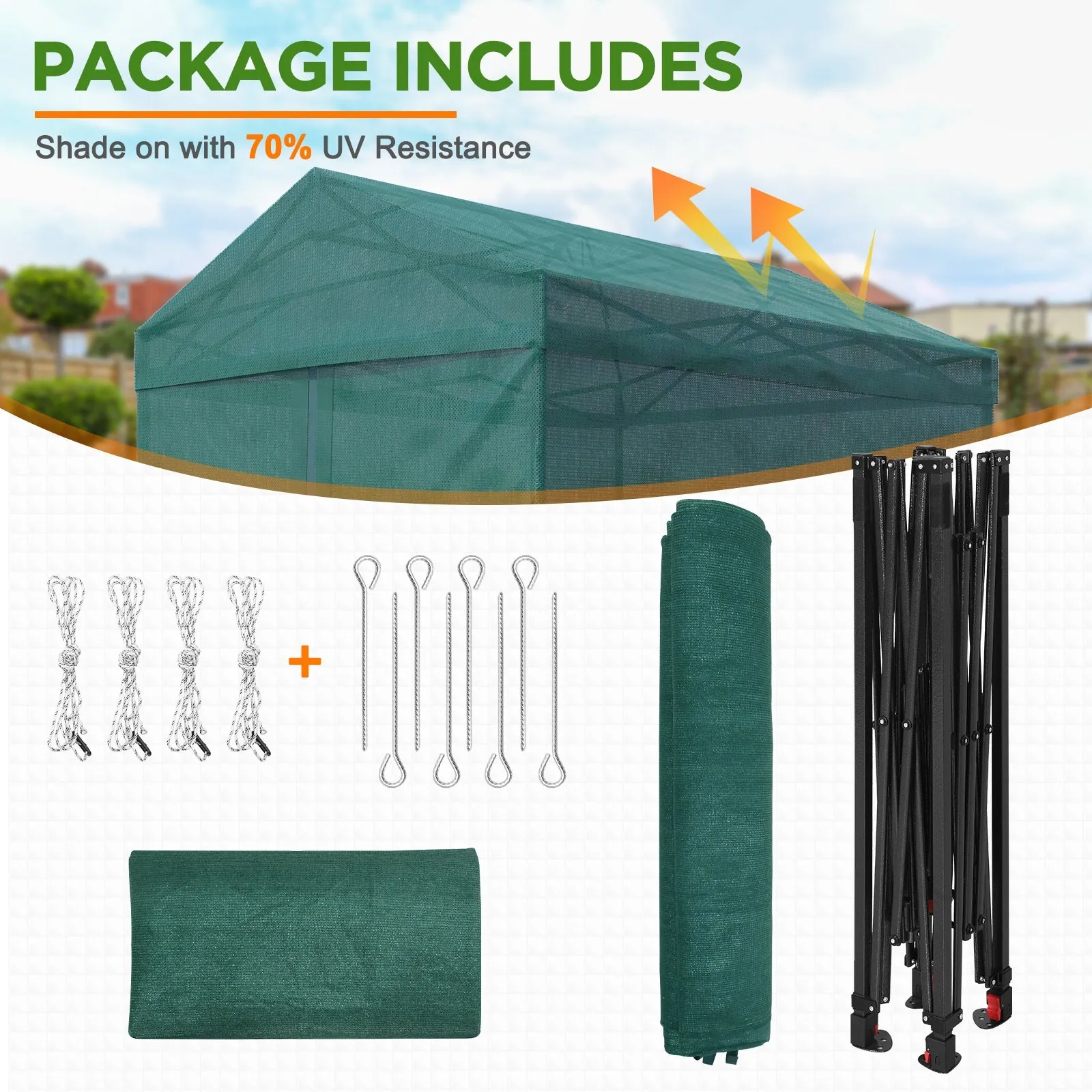 8x6 Walk-in Shade Cloth Cover Pop Up Greenhouse