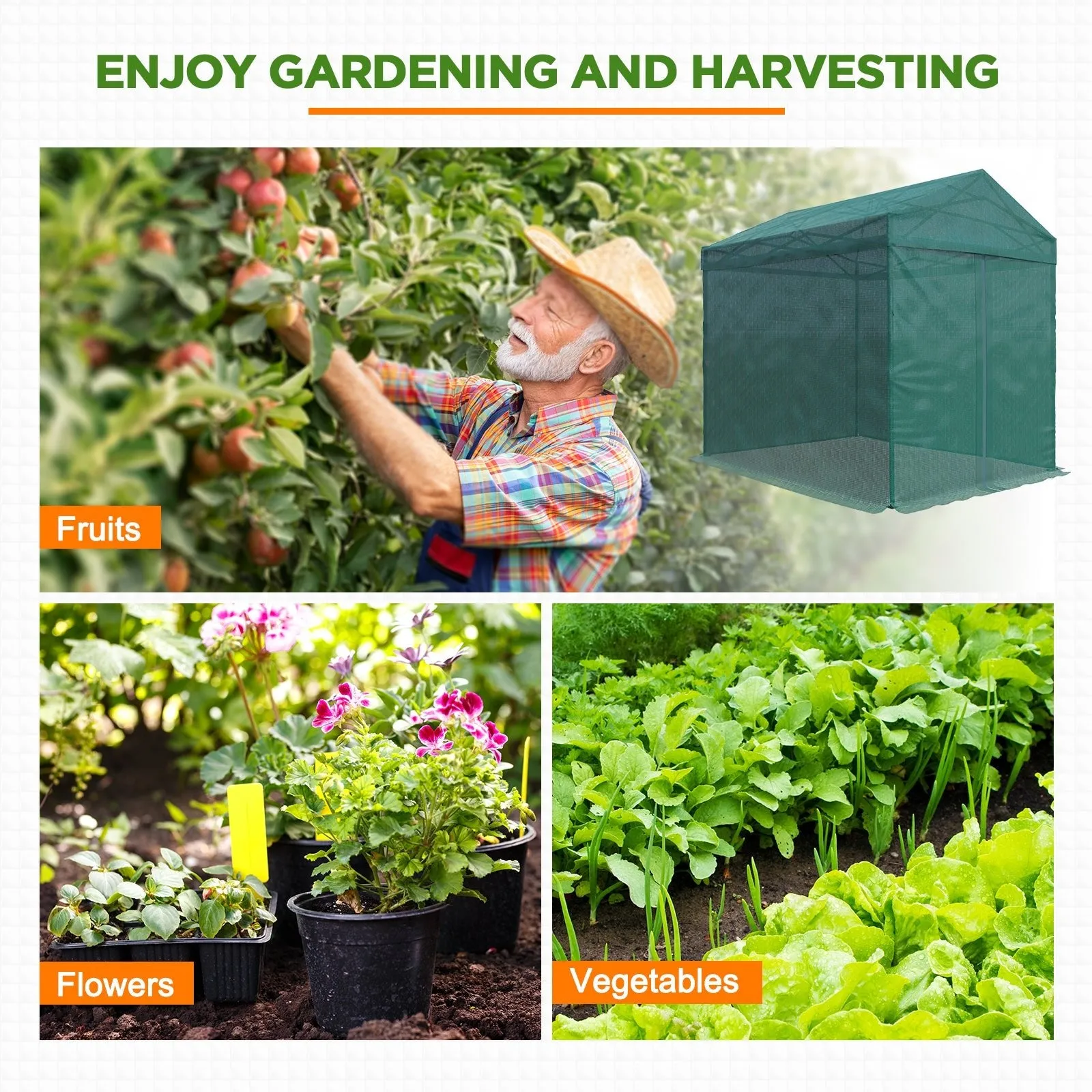 8x6 Walk-in Shade Cloth Cover Pop Up Greenhouse