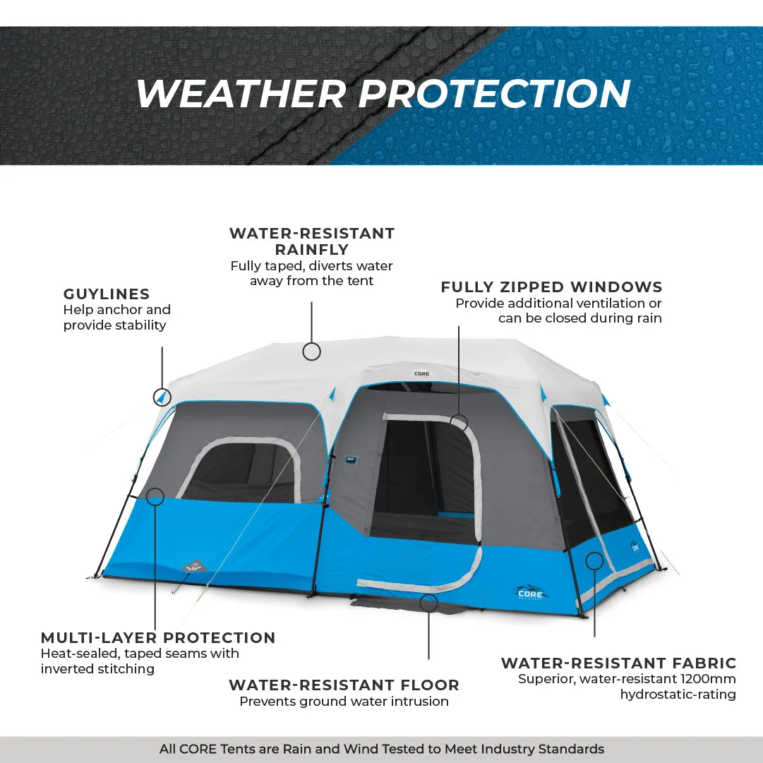 9 Person Lighted Instant Cabin Tent 14’ x 9’