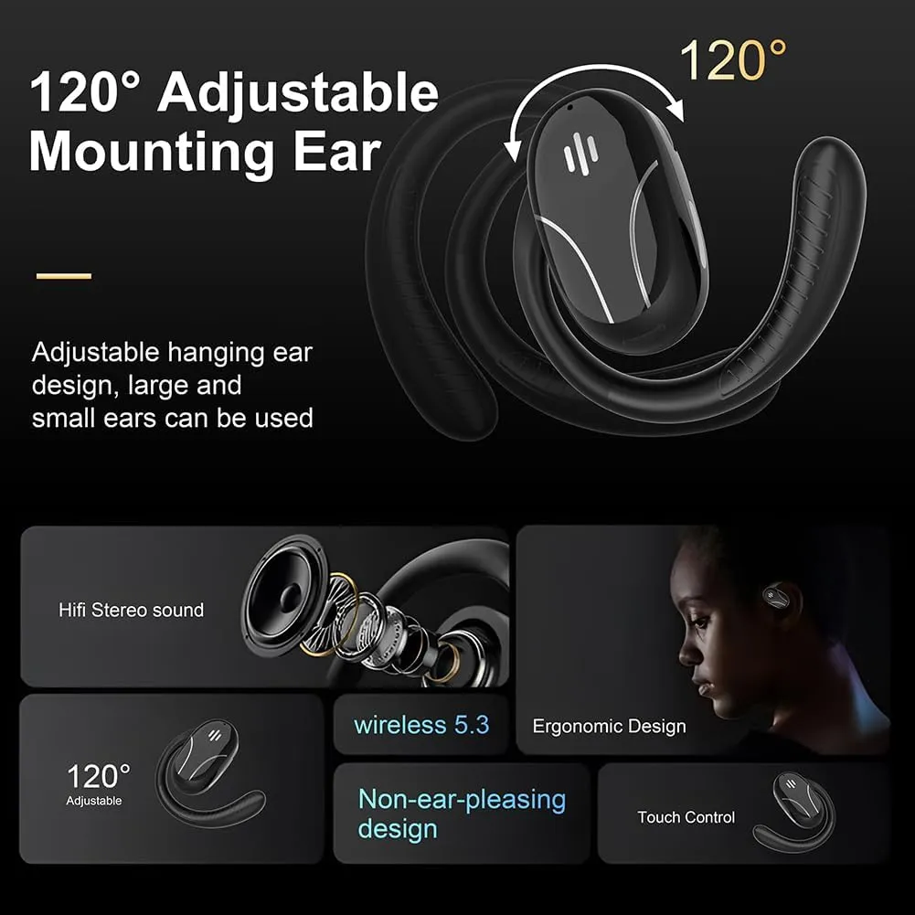 AI Translation Earbuds Real Time, 5 in 1 Language Translator Earbuds Supports 144 Languages & Accents, Free Offline Translation Device for Travel Business Learning, Black