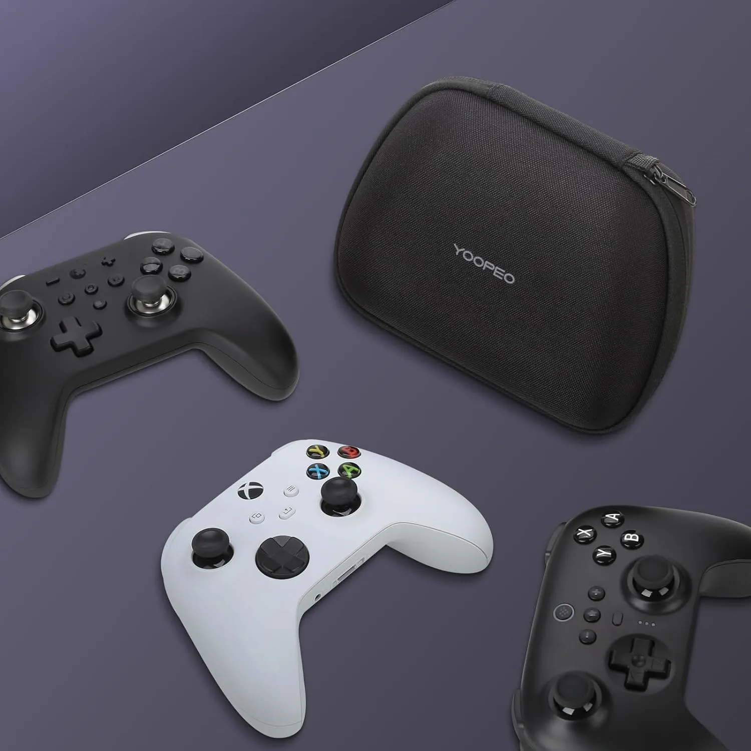 Aknes Hard Shell Controller Travel Case, Compatible with Switch Pro, PS 4/PS 5, Xbox Series and Xbox One Controllers, 8BitDo & GuliKit Controllers. Portable & Protective Carrying Case