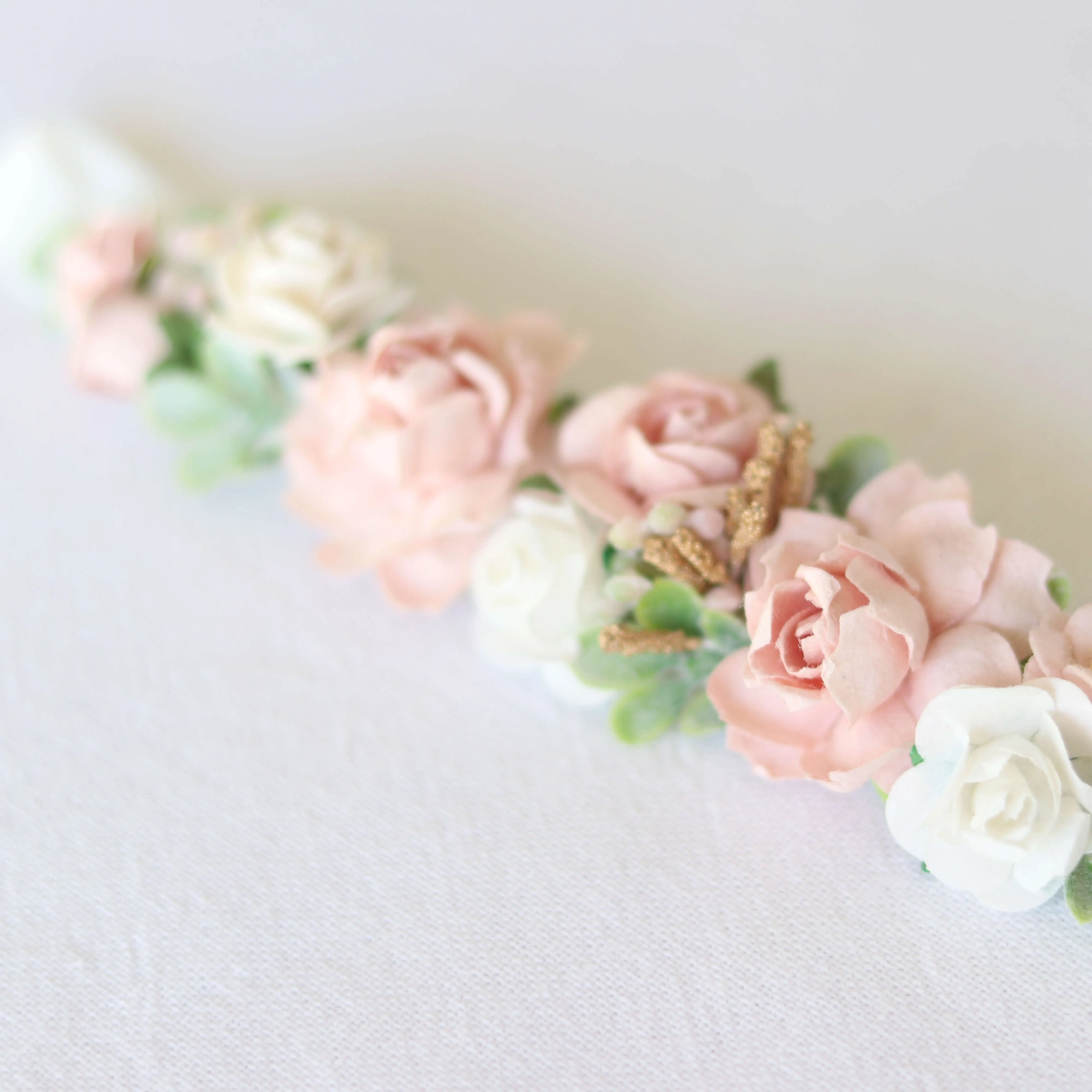 Amelie baby floral headband - dusty pink