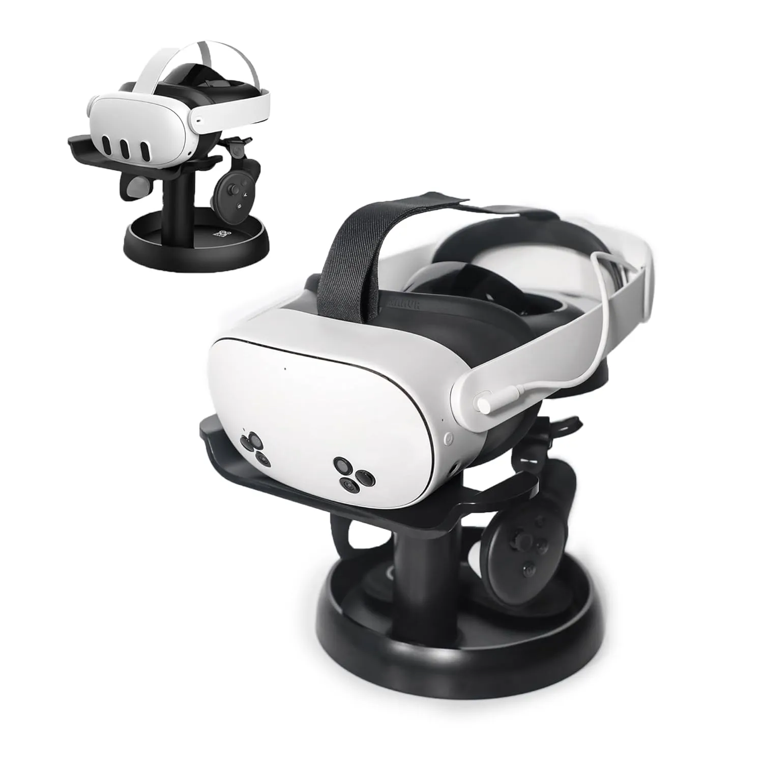 AMVR Stand Holder Compatible with Quest 3s/Quest 3/Vision Pro/Quest 2/Pico 4/for PSVR 2 - Universal VR Headset Display Dock, Stable Bracket Storage Round Base, Mount Install Easy