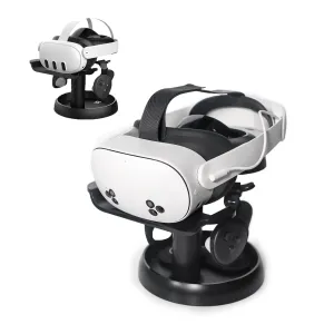 AMVR Stand Holder Compatible with Quest 3s/Quest 3/Vision Pro/Quest 2/Pico 4/for PSVR 2 - Universal VR Headset Display Dock, Stable Bracket Storage Round Base, Mount Install Easy