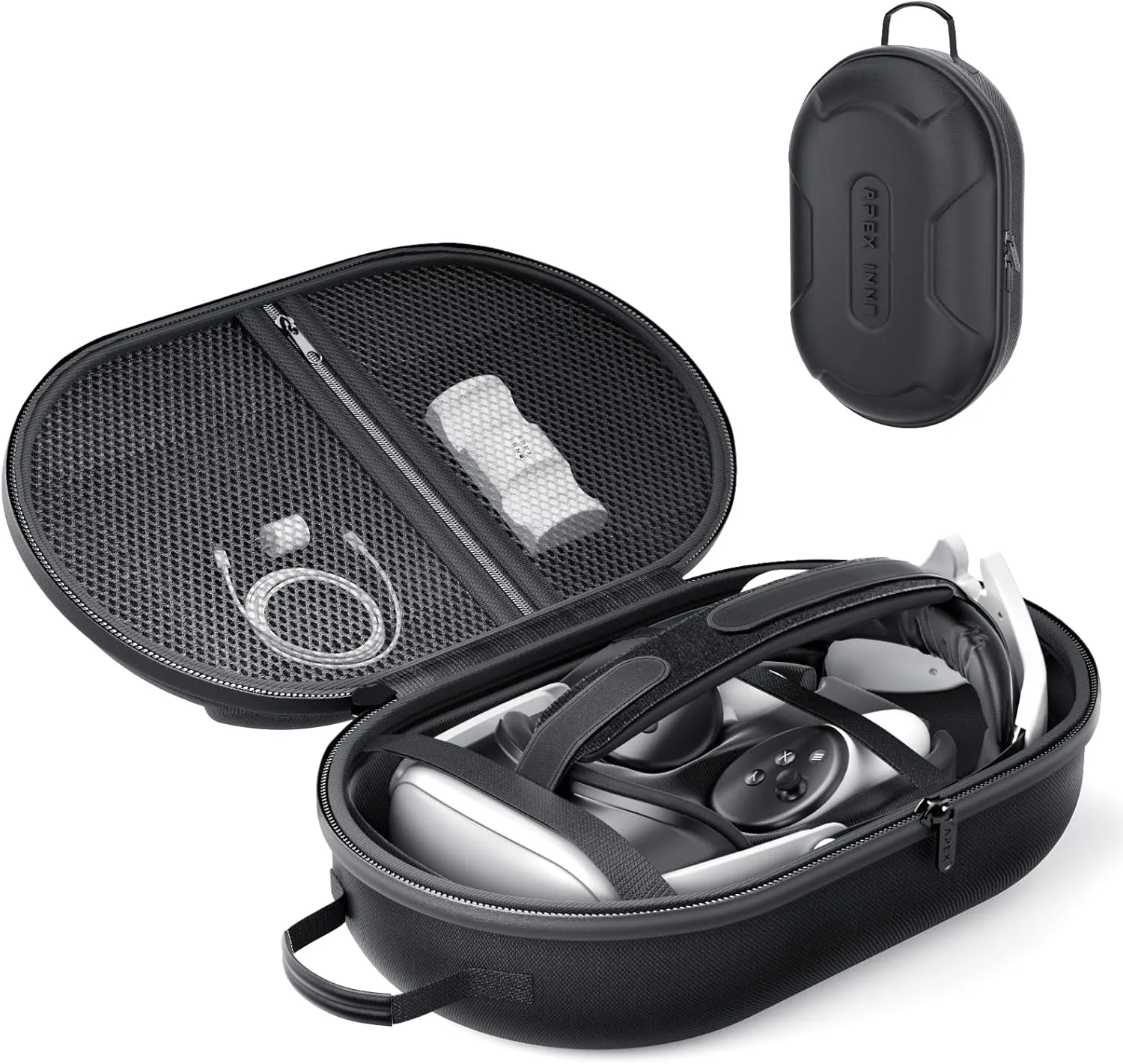 APEXINNO Large Carrying Case for Meta Quest 3S/3/2 Accessories,VR Storage Bag Compatible with Oculus Quest 3S/3/2 Headset Elite Strap,Suitable for Travel and Home Storage