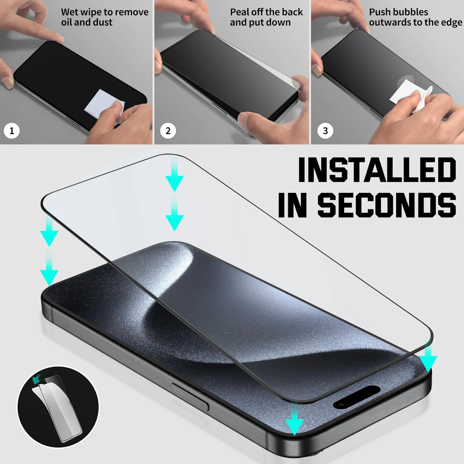 BEASTEK Shockproof Case for iPhone 15 Pro Max, Military Cover with Built-in Magnetic Kickstand Ring [MagSafe Compatible] and Anit-Scratch Tempered Glass Screen Protector, for iPhone 15 Pro Max (Blue)