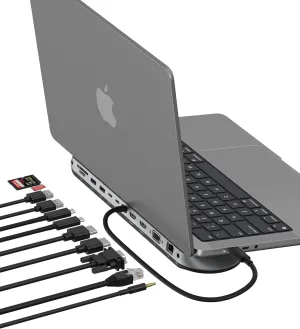Belkin Connect 11-in-1 Universal USB-C Pro Dock w/ 3-Monitor Support, Silicon Motion Technology - Works with Mac, Windows, and Chromebook - 100W PD w/ 10Gbps Transfer Speeds & 2.5Gbps Ethernet - Grey