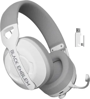 Black Emblem X2 Wireless Gaming Headset 2.4GHz Headset with Up to 50 Hours Battery, Breathable Earcups, Lossless Audio, Low Latency, Removable Mic Headsets for IPone 16/Android/PS/Switch
