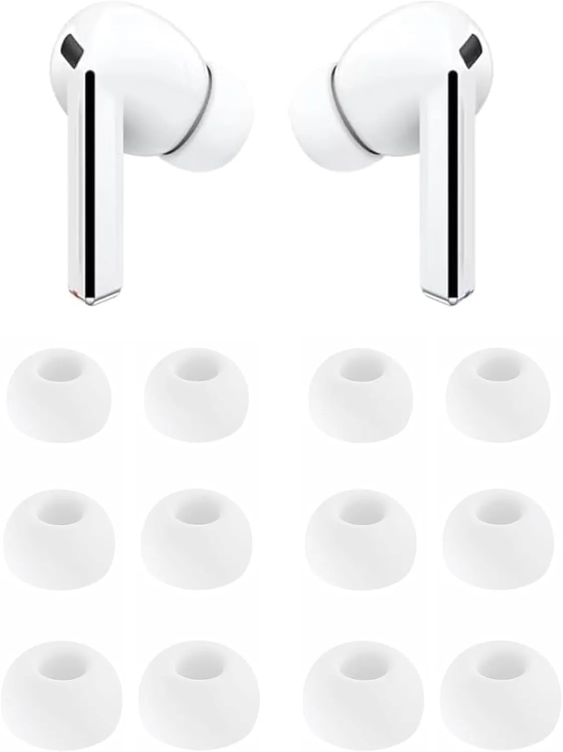 BLUEWALL Ear Tips Compatible with Galaxy Buds 3 Pro Earbuds SM-R630NZAEXAR, 6 Pairs S/M/L Sizes Replacement Silicone Earbuds Tips, Compatible with Galaxy Buds 3 Pro SM-R630 6 Pairs White