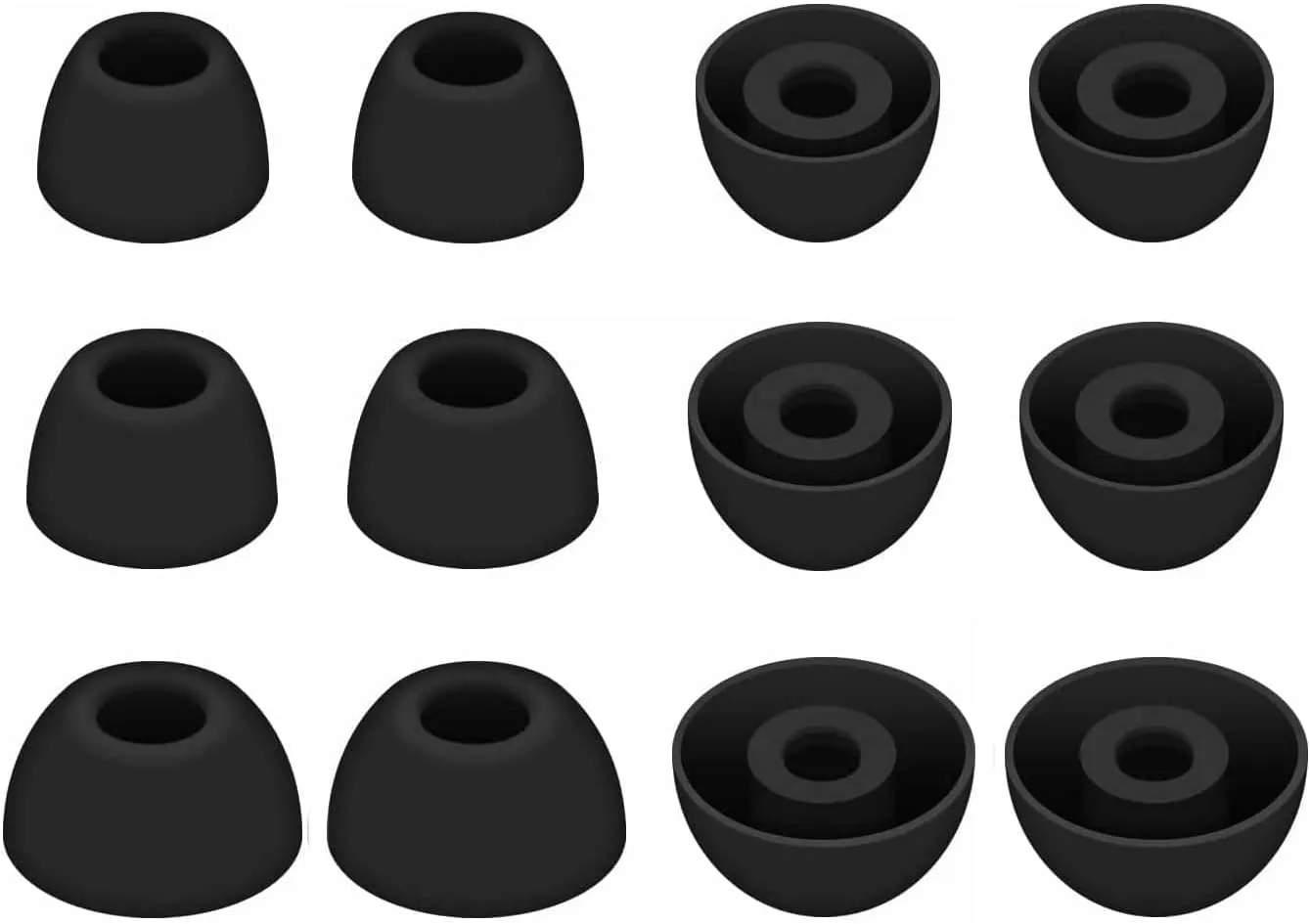 BLUEWALL Eartips Compatible with Galaxy Buds 2 Pro Earbuds SM-R510, Fit in Case Earbuds Tips Soft Silicone Replacement Ear Tips Compatible with Galaxy Buds 2 Pro SM-R510, 6 Pairs Black