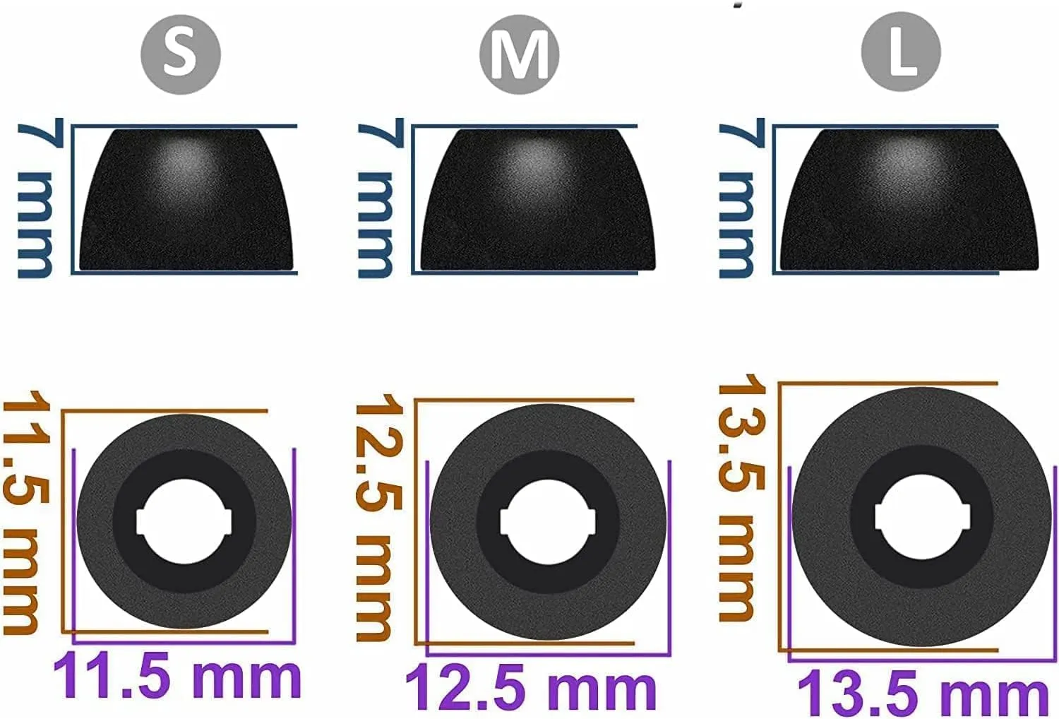 BLUEWALL Foam Ear Tips Compatible with Bose QuietComfort Ultra Earbuds, S/M/L Sizes Fit in Case Soft Memory Foam Tip Eartips Foam Compatible with QuietComfort Ultra 6 Pairs Black