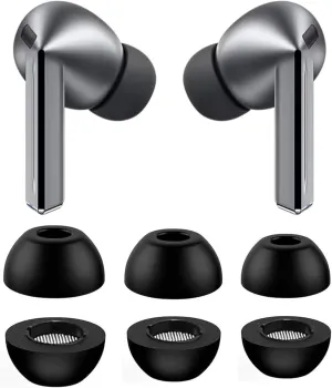 BLUEWALL Foam Ear Tips Compatible with Galaxy Buds 3 Pro Earbuds SM-R630NZAEXAR, 3 Pairs S/M/L Sizes Replacement Memory Foam Earbuds Tips, Compatible with Galaxy Buds 3 Pro SM-R630 Black sml