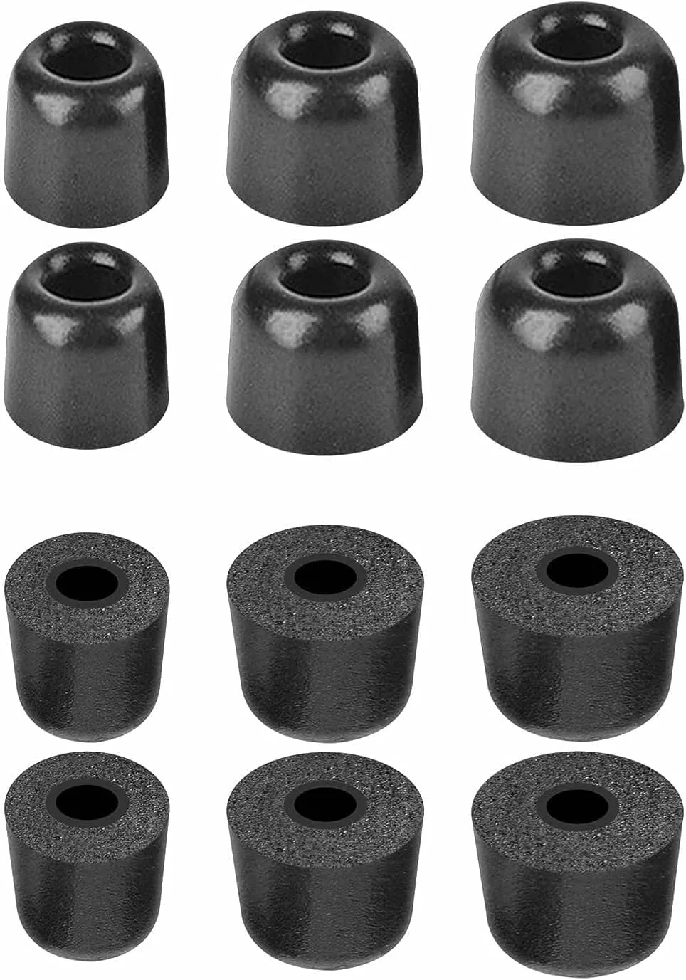 BLUEWALL Foam Eartips Compatible with Powerbeats Pro Earbuds PB Pro, S/M/L 3 Sizes 6 Pairs Soft Memory Foam Earbud Tips Replacement Eartips Compatible with PB Pro 6 Pairs Black
