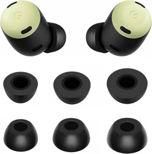 BLUEWALL Foam Eartips Earbuds Tips Compatible with Google Pixel Buds Pro, S/M/L Sizes Fit in Case Earbuds Soft Memory Foam Tip Compatible with Pixel Buds Pro, 3 Pairs Black