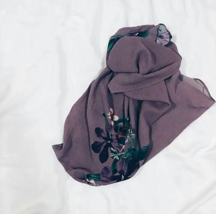 Bubble chiffon floral  printed Shawls Designs