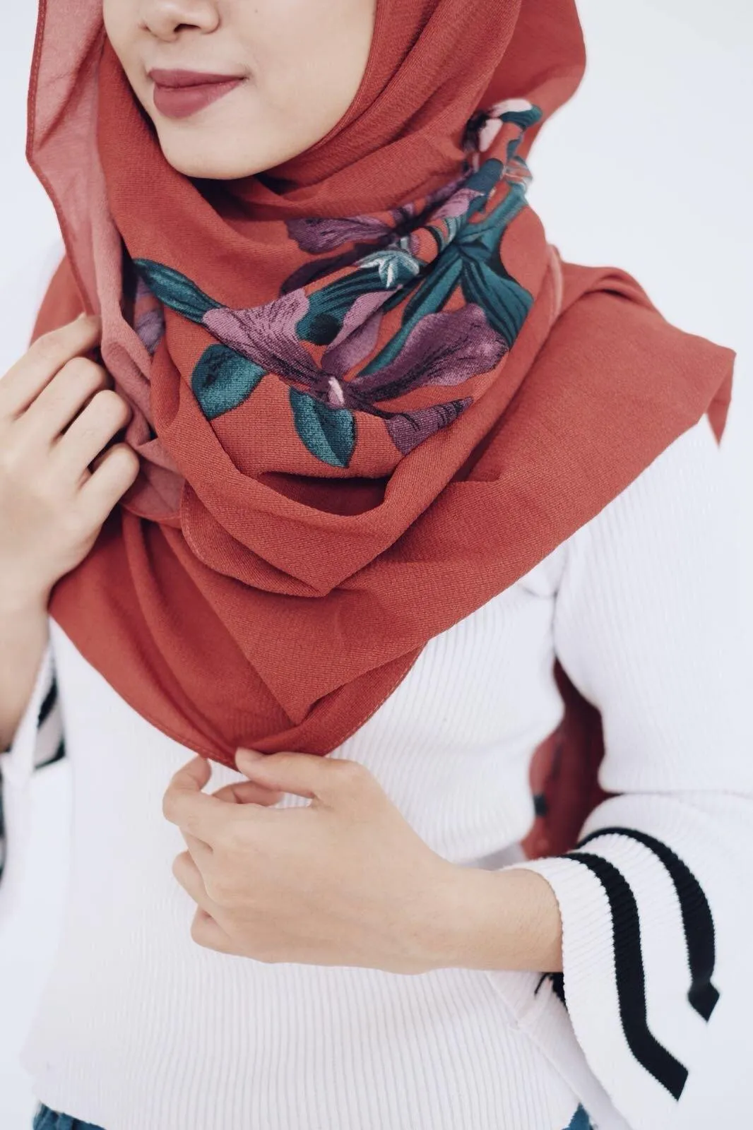 Bubble chiffon floral  printed Shawls Designs