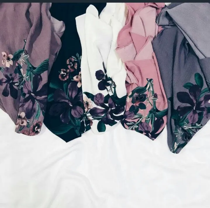 Bubble chiffon floral  printed Shawls Designs
