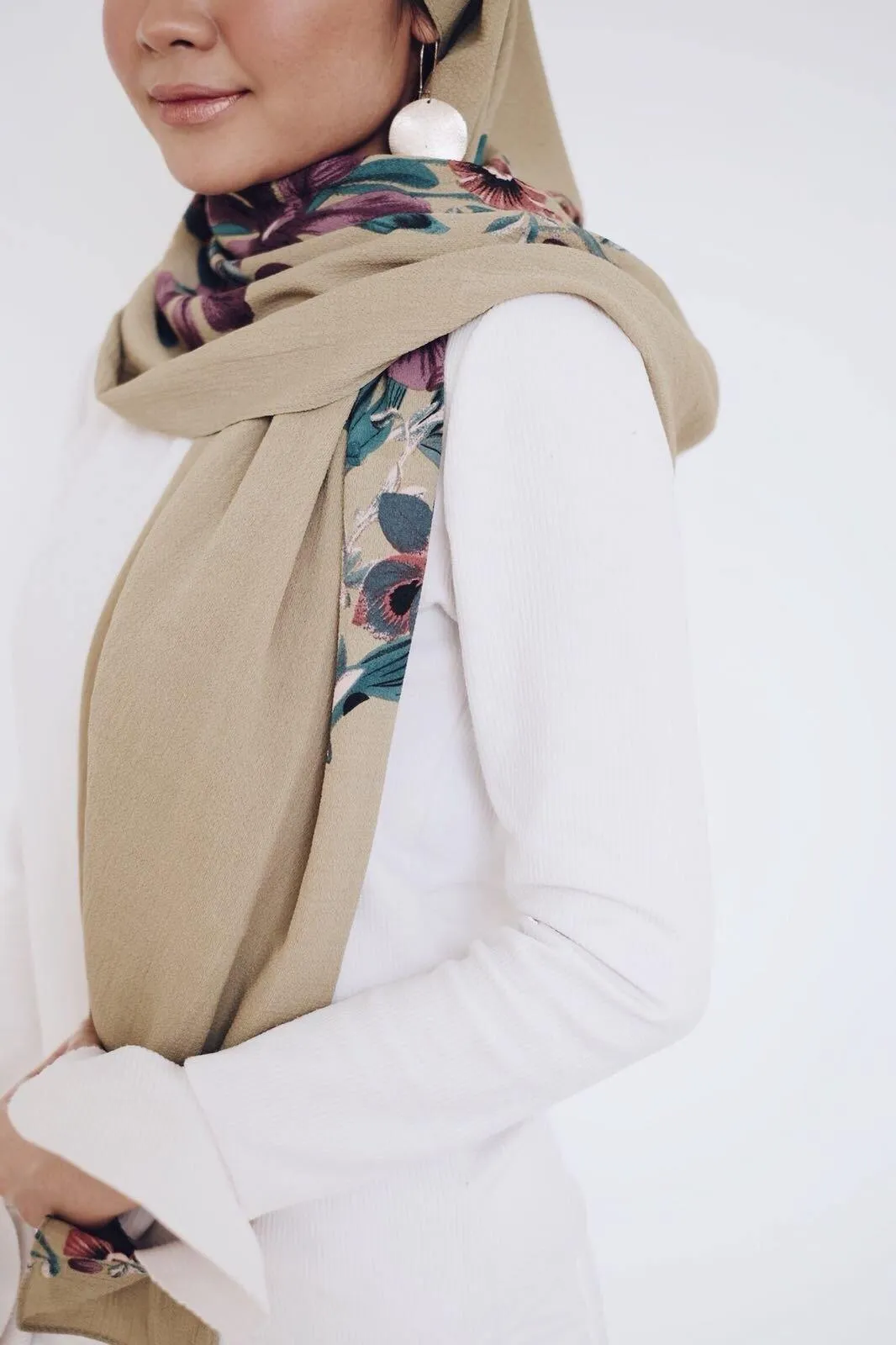 Bubble chiffon floral  printed Shawls Designs
