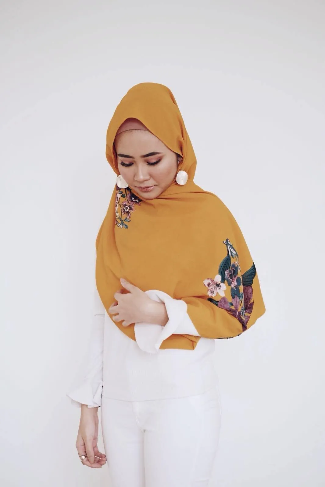 Bubble chiffon floral  printed Shawls Designs