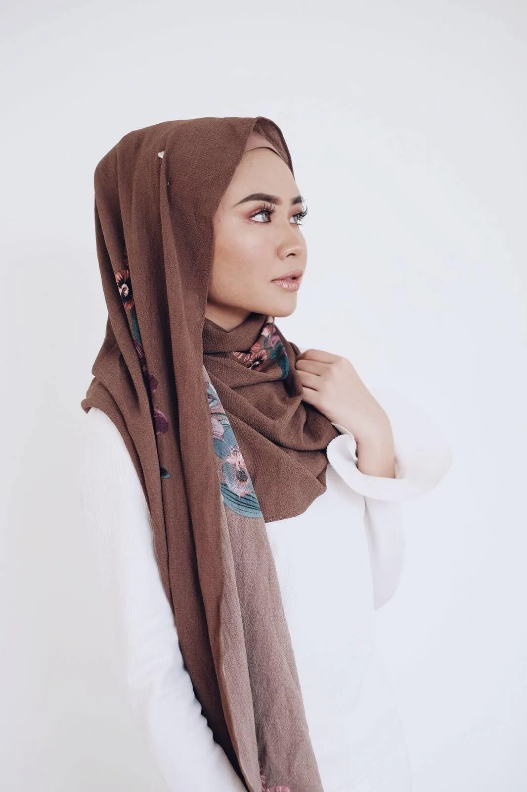 Bubble chiffon floral  printed Shawls Designs