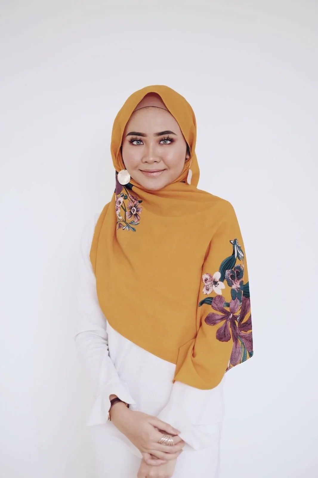 Bubble chiffon floral  printed Shawls Designs