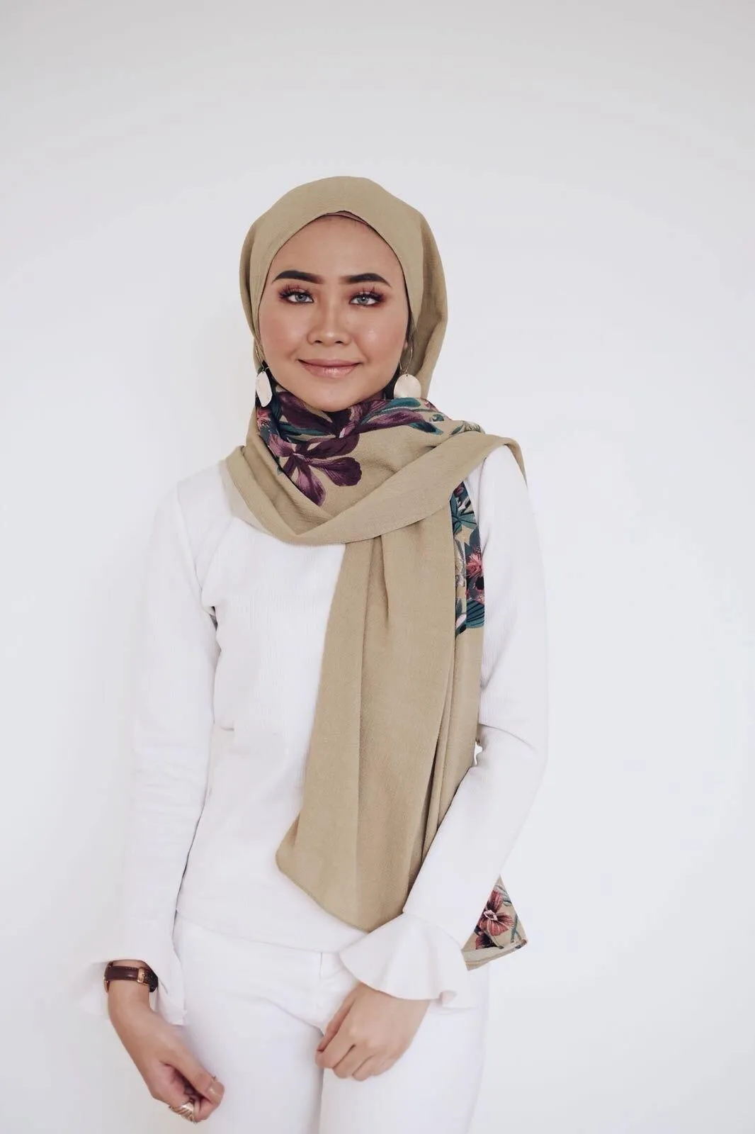 Bubble chiffon floral  printed Shawls Designs