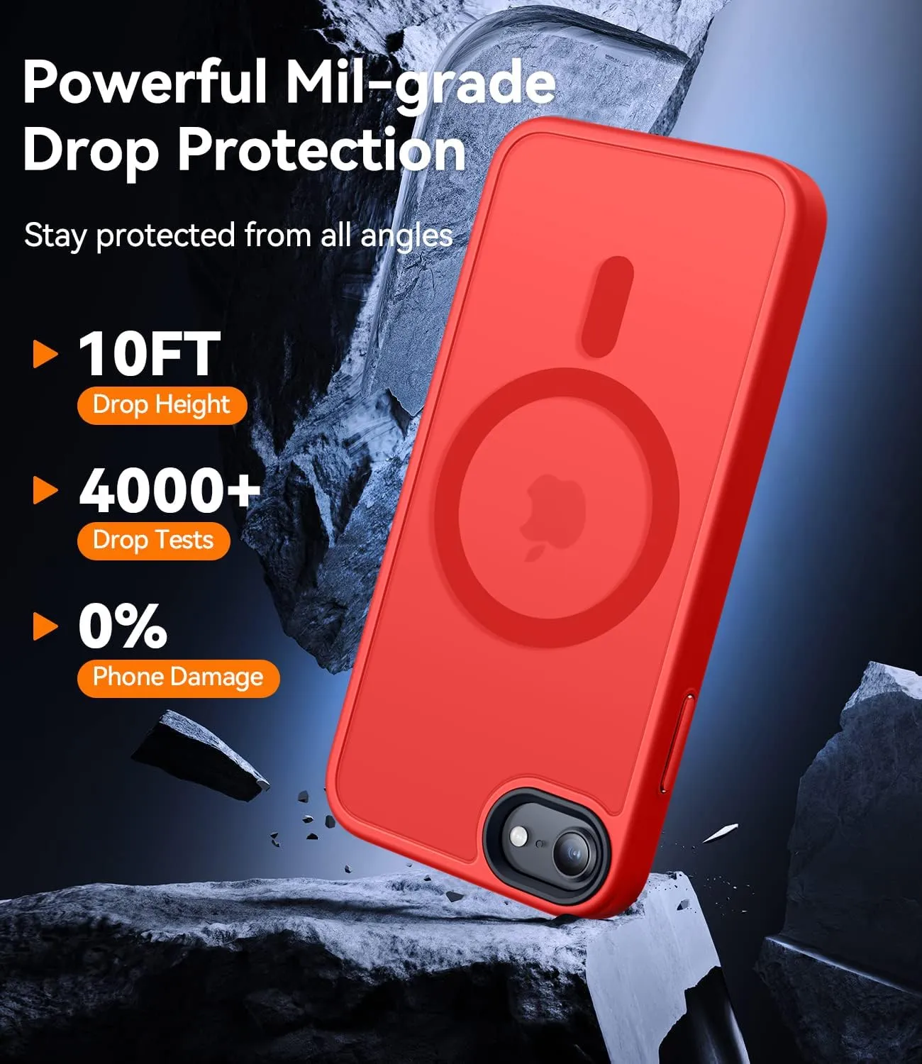 CANSHN Magnetic Case for iPhone SE 2022/iPhone SE 2020/iPhone 8, Built in Magnets Compatible with MagSafe, Translucent Matte Back Phone Cover for iPhone 8/SE 2/SE 34.7" Frosted Red